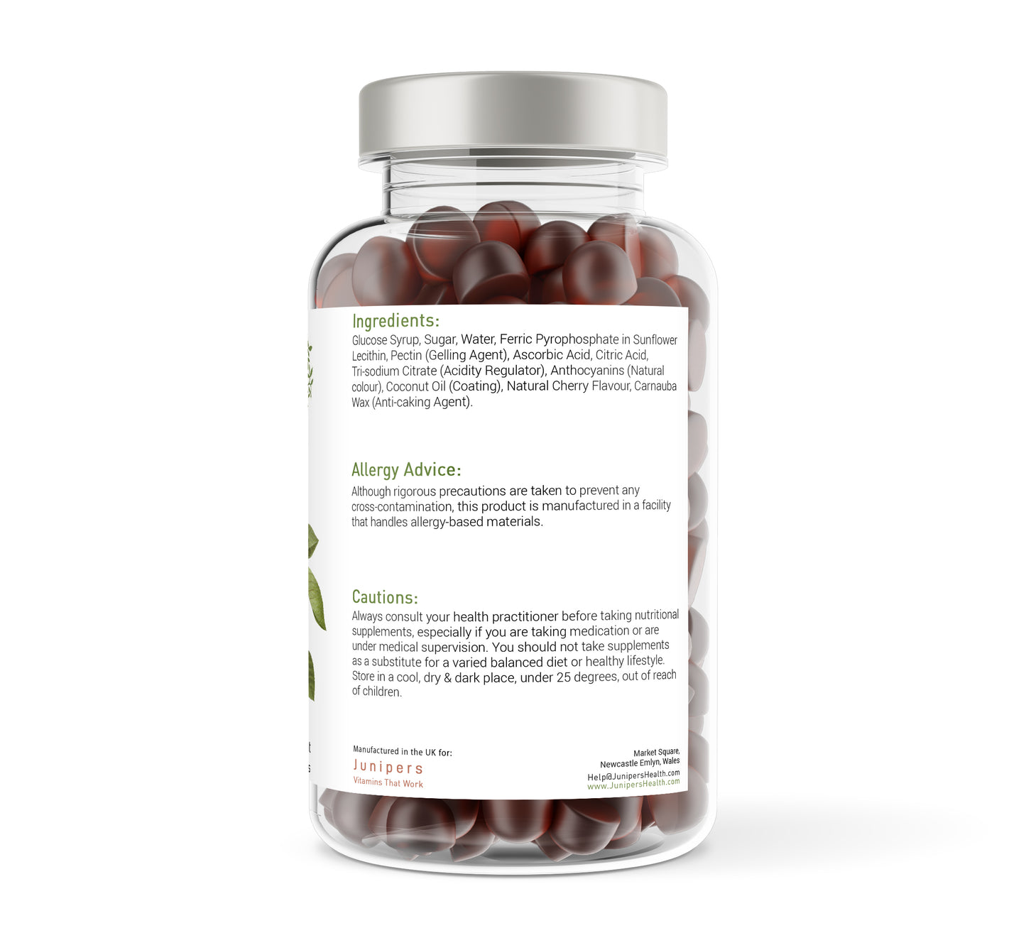 Iron & Vitamin C - 60 Natural Cherry Flavour Gummies - 250ml