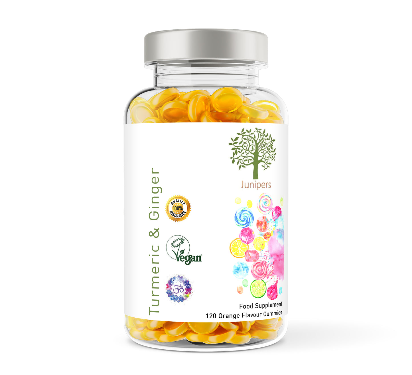 Turmeric & Ginger - 120 Orange Flavour Gummies - ⭐Large Tub